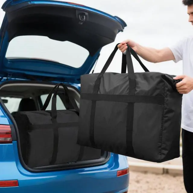 Alt view image 6 of 7 - Extra Large Moving Bags with Strong Zippers, Storage Bags with Carrying Handles, Bag Packing Bags for Moving, Storage, Travel and Camping, Storagebag Totes for Space Saving