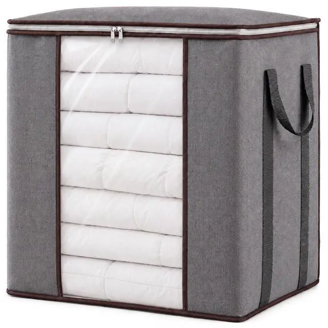 Main image of Extra Large Blanket Storage Bags 120L Comforter Storage Bags with Reinforced Handles Breathable Clothes Storage Containers for King Comforter Bedding Pillow Sheet Grey