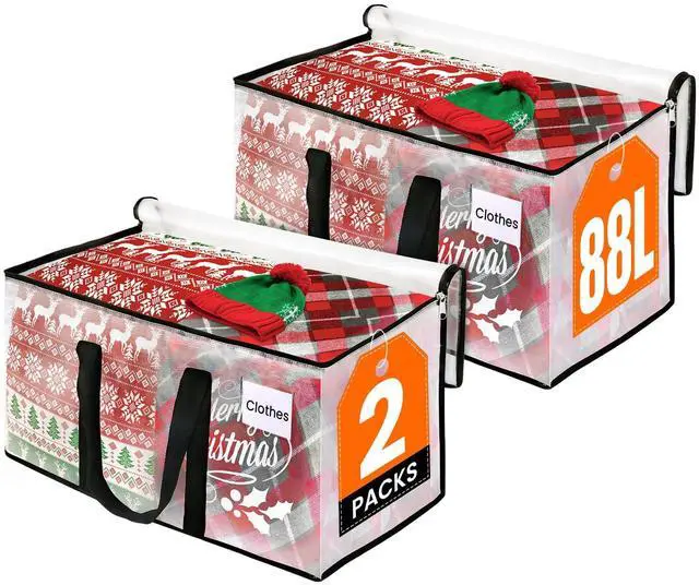 Main image of Clear Heavy Duty Extra Large Moving Bags, Reinforced Handle and Double Zipper, Storage Bags Alternative to Moving Box (2 Packs)