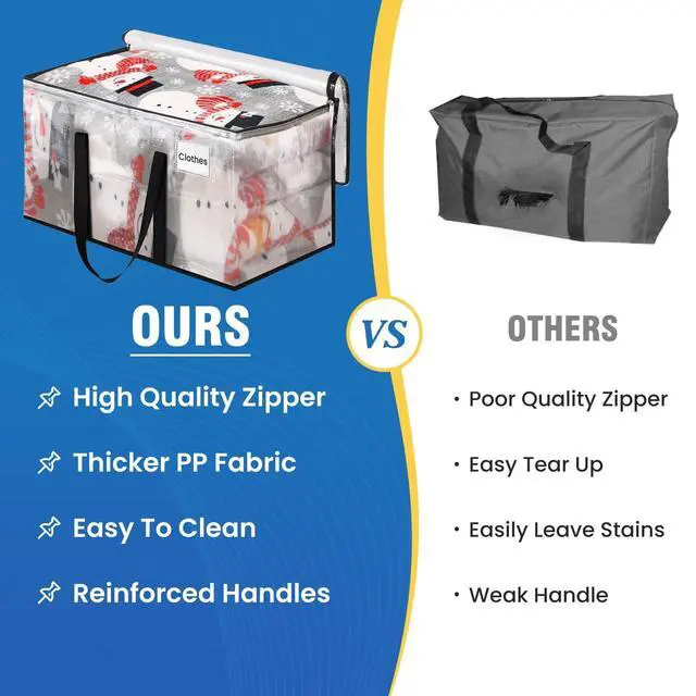 Alt view image 5 of 6 - Clear Heavy Duty Extra Large Moving Bags, Reinforced Handle and Double Zipper, Storage Bags Alternative to Moving Box (2 Packs)