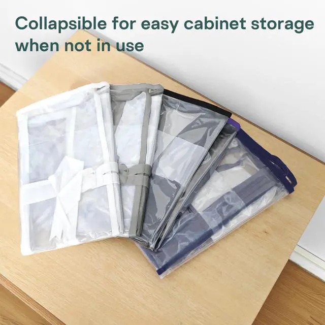 Alt view image 4 of 7 - 5PACK Clear Zippered Storage Bag for Clothes, 22L Clear Storage Bags, and Blanket Storage Bags for Bedding, Blankets, Comforters, Clothing, Books, DVD & CD (White)