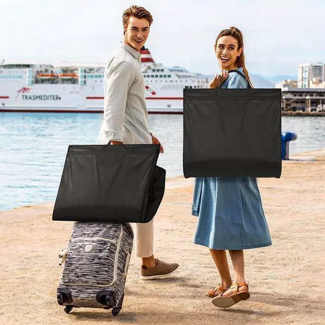 Alt view image 2 of 7 - 65" Long Garment Bags for Travel Dress Bags for Hanging Clothes 2 Packs Wedding Dress Cover Waterproof Clothes Protector for Closet Storage for Gowns, Tuxedos, Coats, Black