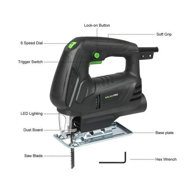 Alt view image 3 of 7 - 4.5Amp Jig Saw, Variable Speed 3000 RPM for Wood Cutting
