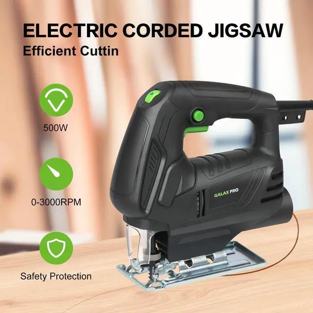Alt view image 2 of 7 - 4.5Amp Jig Saw, Variable Speed 3000 RPM for Wood Cutting
