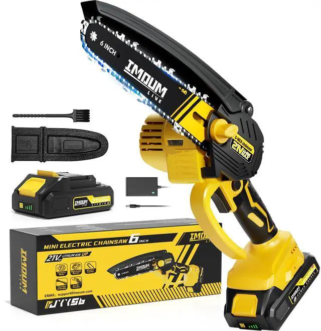 Main image of 6-Inch Mini Chainsaw Cordless, 21V 2.0Ah Battery Powered Electric Pruning Saw, One-Hand Chain Saw for Tree Trimming, Lightweight, Small and Easy Control for Seniors, Women, Beginners & Yard Work