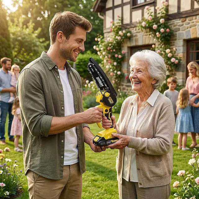 Alt view image 7 of 7 - 6-Inch Mini Chainsaw Cordless, 21V 2.0Ah Battery Powered Electric Pruning Saw, One-Hand Chain Saw for Tree Trimming, Lightweight, Small and Easy Control for Seniors, Women, Beginners & Yard Work