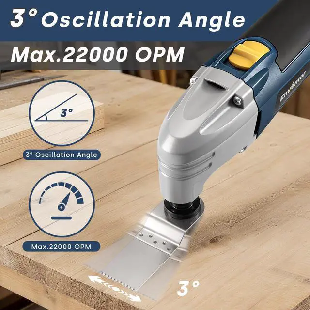 Alt view image 3 of 7 - Multi Tool Saw, 1.6A/200W Electric Oscillating Tool Kit Corded, 22000 OPM, 3° Oscillating Angle Oscillating Saw for Cutting, Scraping, Sanding, Universal Interface