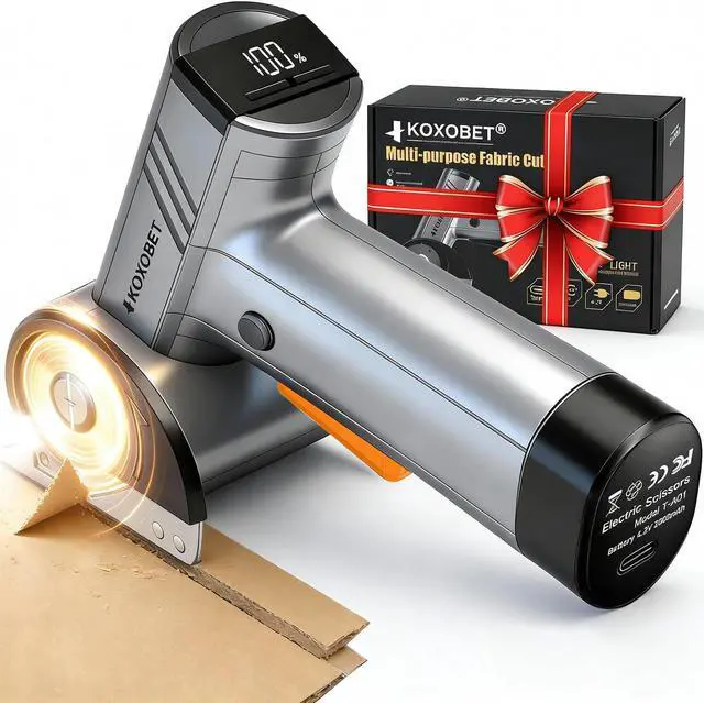 Main image of 2026 Upgrade 4.2V Cordless Cutting Tool, Cardboard Cutter with LED Display, Brushless Motor, Cutting Tool Cut Trim Saw Flexible Blade, Electric Chop Saw for Fabric, Cardboard, Leather, Carpet-Orange