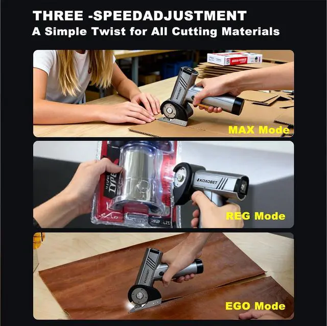 Alt view image 3 of 7 - 2026 Upgrade 4.2V Cordless Cutting Tool, Cardboard Cutter with LED Display, Brushless Motor, Cutting Tool Cut Trim Saw Flexible Blade, Electric Chop Saw for Fabric, Cardboard, Leather, Carpet-Orange