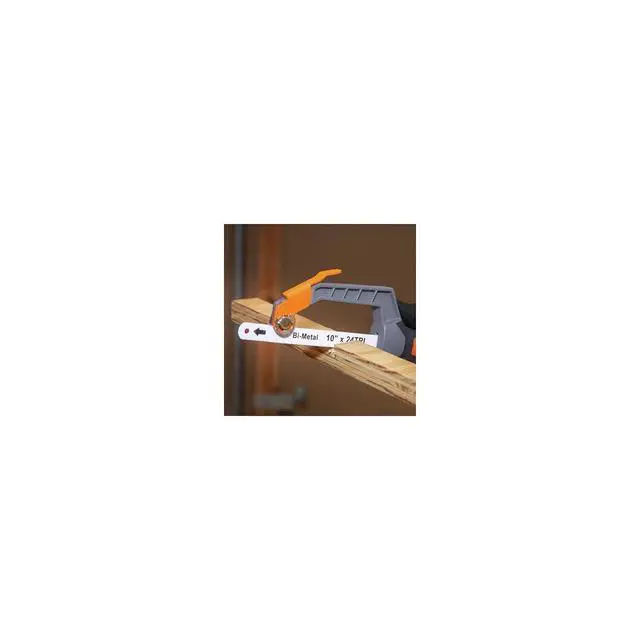 Alt view image 7 of 7 - 31432 Compact Medium-Cut Hacksaw, 10-Inch 24 TPI Bi-Metal Blade Hand Saw, Cuts Thin Wall Copper and Aluminum, PVC, PEX, ABS Pipes, and Wood in Tight Spaces