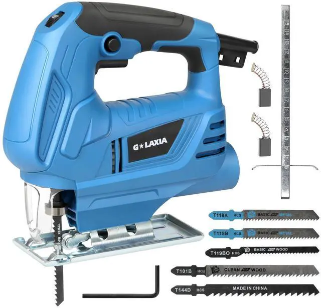 Main image of 4.5 Amp Corded Jig Saw, 3000 RPM 500W Electric Jig Saw with 5 Blade, 6 Variable Speed, LED Light & Tool-less Blade Quick Release, 45° Bevel Cutting Tool for Wood, Metal, Plastic DIY Projects