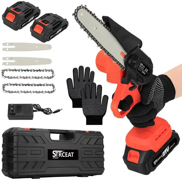 Main image of 6" Mini Chainsaw Brushless,2x4.0AH Battery Portable Handheld Small Cordless Saw with 2 x Guide Plate, Electric Hand Saw for Wood/Tree Cutting Gardening Pruning