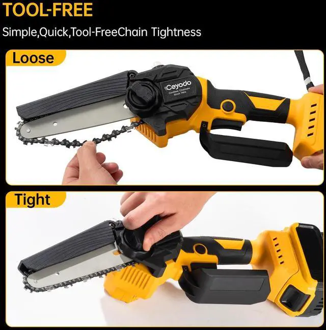 Alt view image 3 of 7 - Mini Chainsaw Cordless Compatible with Dwt 20V MAX, 6 Inch Brushless Chainsaw for Wood Cutting Pruning Tree Saw