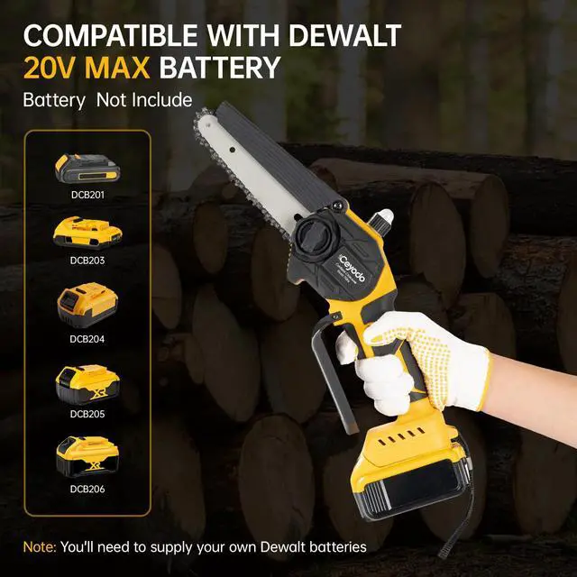 Alt view image 7 of 7 - Mini Chainsaw Cordless Compatible with Dwt 20V MAX, 6 Inch Brushless Chainsaw for Wood Cutting Pruning Tree Saw