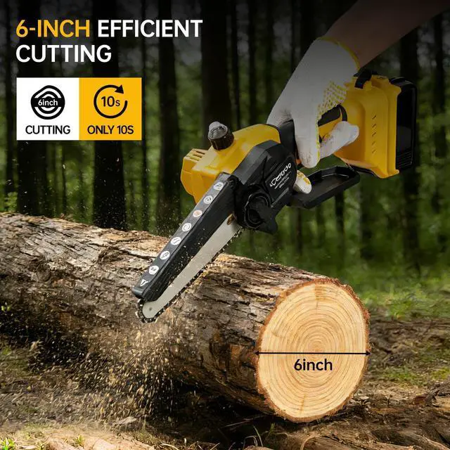 Alt view image 2 of 7 - Mini Chainsaw Cordless Compatible with Dwt 20V MAX, 6 Inch Brushless Chainsaw for Wood Cutting Pruning Tree Saw