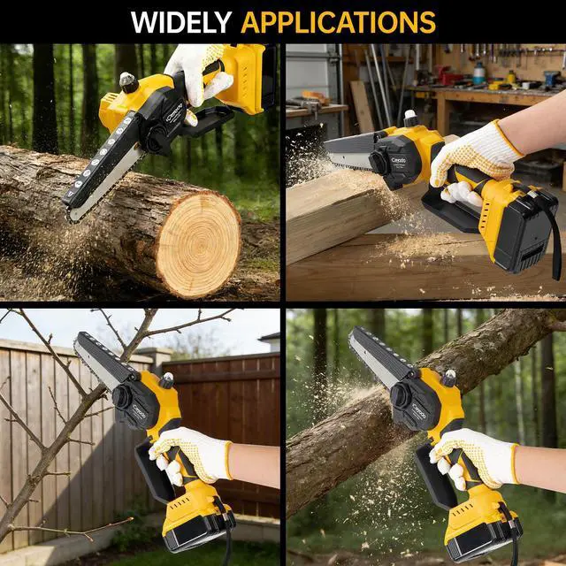 Alt view image 5 of 7 - Mini Chainsaw Cordless Compatible with Dwt 20V MAX, 6 Inch Brushless Chainsaw for Wood Cutting Pruning Tree Saw