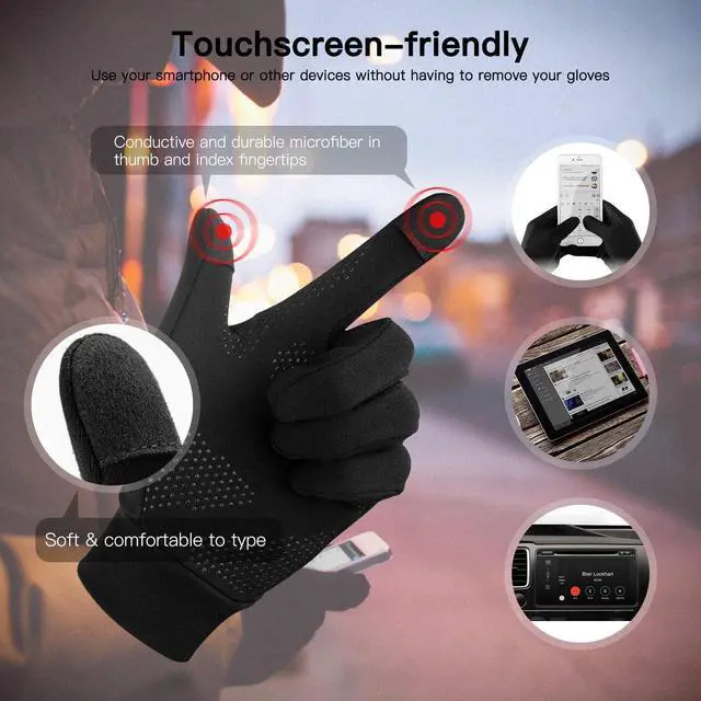 Alt view image 5 of 7 - Running Gloves, Touch Screen Anti-Slip Lightweight Gloves Liners for Cycling Biking Sporting Driving for Men Women (Large)