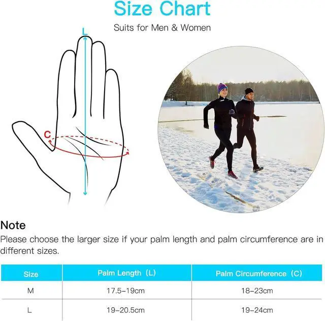 Alt view image 6 of 7 - Running Gloves, Touch Screen Anti-Slip Lightweight Gloves Liners for Cycling Biking Sporting Driving for Men Women (Large)