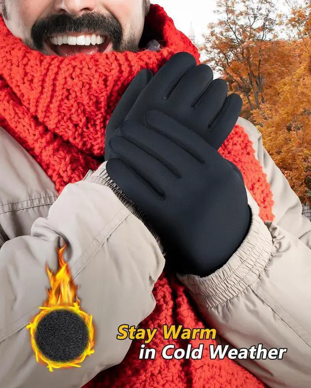 Alt view image 2 of 7 - Winter Waterproof Touchscreen Gloves for Men and Women, Black, M