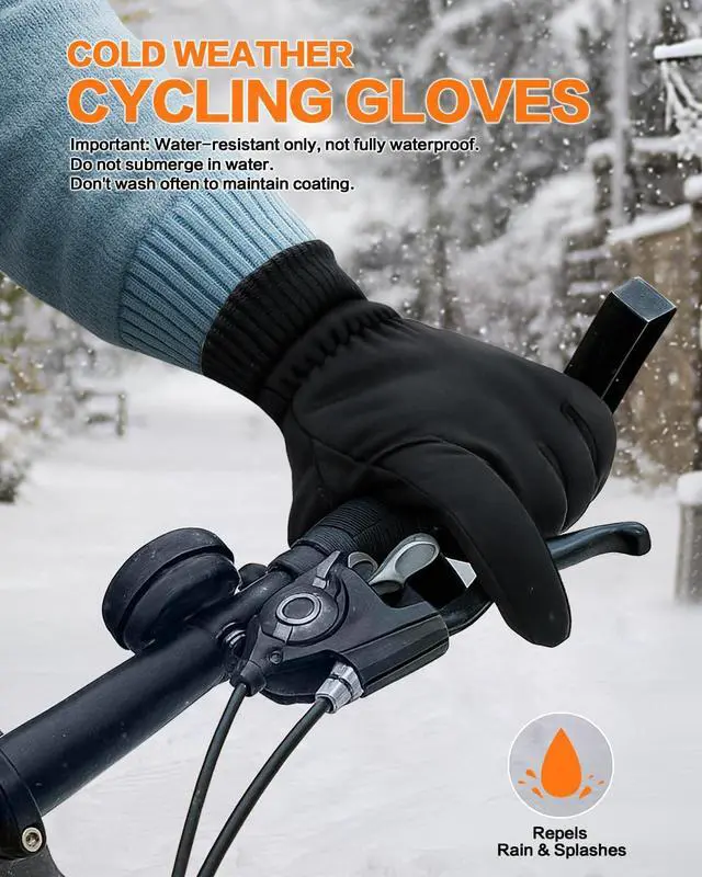 Alt view image 5 of 7 - Winter Waterproof Touchscreen Gloves for Men and Women, Black, M