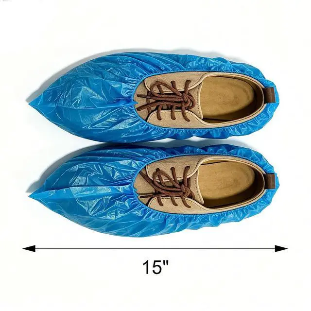 Alt view image 3 of 6 - 100 Pack Disposable Shoe Covers Durable Waterproof Shoe Covers for Indoor