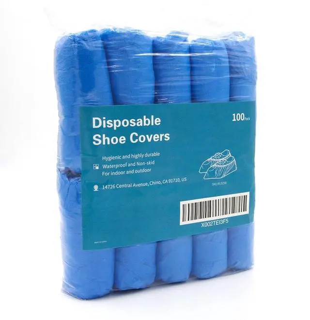 Alt view image 5 of 6 - 100 Pack Disposable Shoe Covers Durable Waterproof Shoe Covers for Indoor