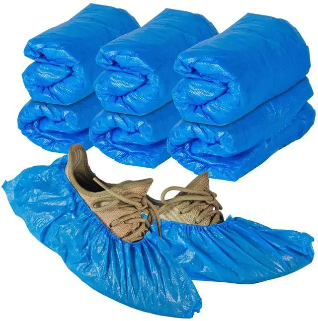 Main image of 14 Pcs Shoe Covers Disposable Non Slip, 7 Pairs Plastic Shoes Protectors, Thick Boot Cover, Stretchable, One Size Fit Most, Protect Your Shoes, Floor and Carpet (14)