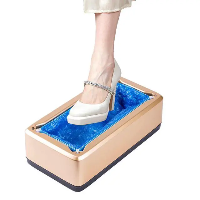 Alt view image 7 of 7 - Disposable Shoe Cover Refills for Automatic Dispenser Machine - Waterproof, Non-Slip T-Buckle Plastic Booties for Indoors, Home, Construction and Carpet Protection 100 Pcs