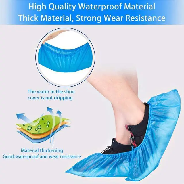 Alt view image 3 of 7 - Working Boot Covers by Medical Surgical Waterproof Durable Non-Slip Resistant Polypropylene for Offices Indoor Carpet Protection One Size for Indoors and outdoors 100 (50 pairs)