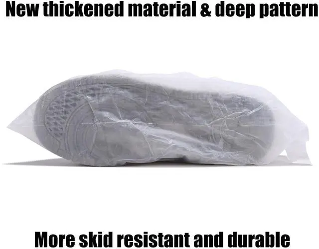 Alt view image 3 of 5 - 100Pcs50Pairs Disposable Shoe Covers,Boot Cover Waterproof,Dust proof,Non-slip,CPE Booties Shoes Protectors Coverings,White color,The Size Fit Most