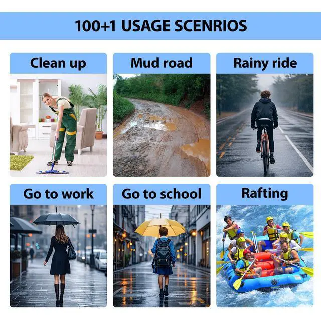 Alt view image 4 of 7 - 10 Pairs Disposable Waterproof Shoe Covers for Rain - Plastic Rain Shoe Covers - Non-Slip Indoor Outdoor Rain Cover for Shoes,Plastic Overshoes for Men Women -Water Proof Boot Protector Clear-L