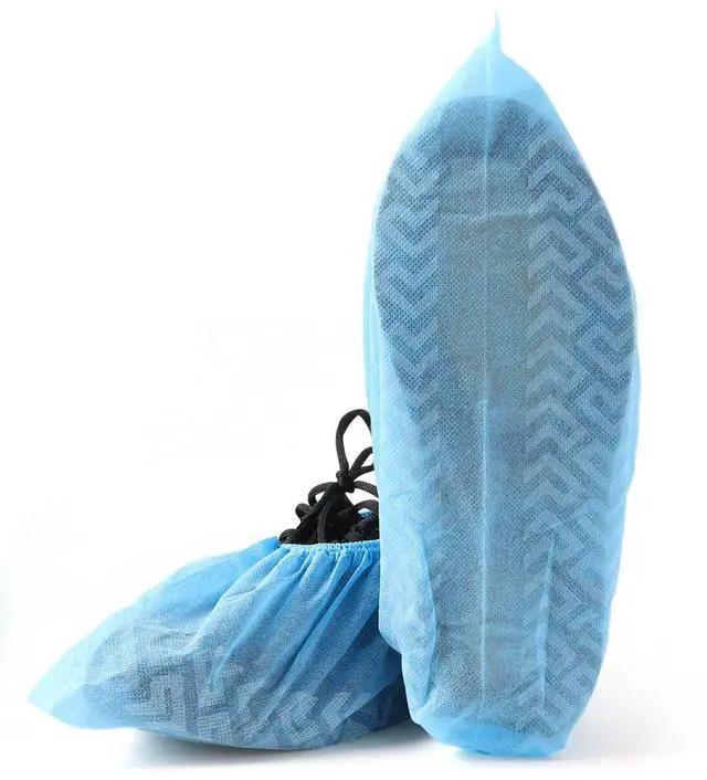 Main image of 100 Pcs Shoe Covers Disposable, Non Slip Medical Shoe Covers, Durable and Recyclable Non-Woven Booties Covers for Hospital, Home, Large Size Fits Most Shoes, Blue