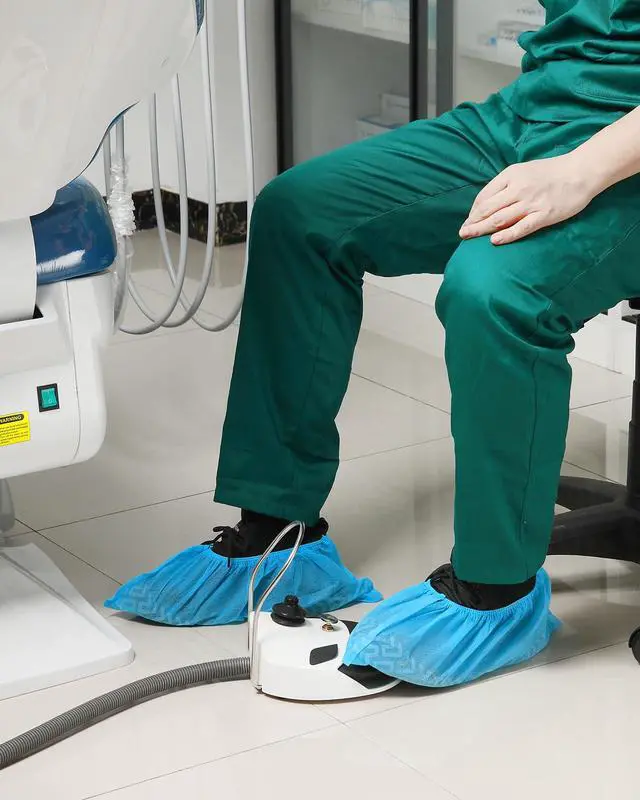Alt view image 6 of 7 - 100 Pcs Shoe Covers Disposable, Non Slip Medical Shoe Covers, Durable and Recyclable Non-Woven Booties Covers for Hospital, Home, Large Size Fits Most Shoes, Blue