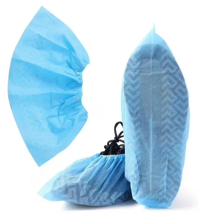 Alt view image 7 of 7 - 100 Pcs Shoe Covers Disposable, Non Slip Medical Shoe Covers, Durable and Recyclable Non-Woven Booties Covers for Hospital, Home, Large Size Fits Most Shoes, Blue