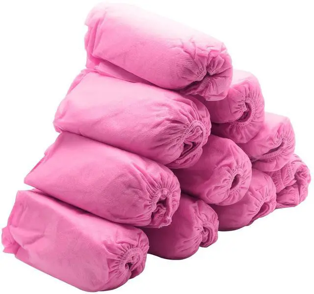 Alt view image 4 of 6 - Shoe Covers Disposable Non-slip for Indoors 100 Pack (50 Pairs) Shoe & Boot Covers Disposable Booties Shoe Covers, One Size Fits All, Pink