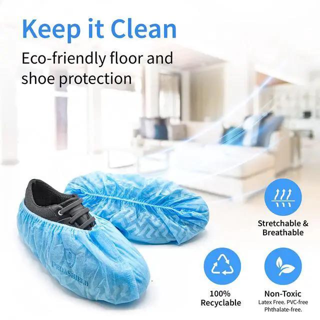 Alt view image 5 of 7 - 22 Premium XL Booties -Thick Extra Large Disposable Boot & Shoe Covers, Non Slip Water Resistant Foot Protectors, Construction Durable 42GSM for Indoors Outdoors, Up to US Men 13, Women 15