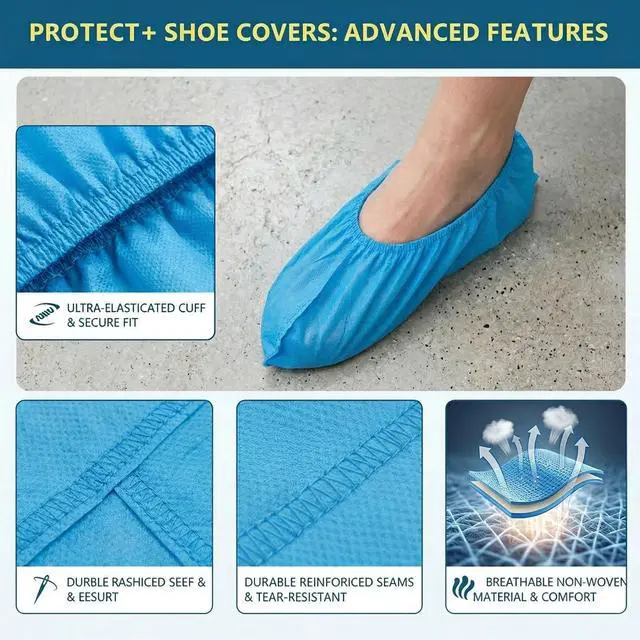 Alt view image 4 of 7 - Disposable Booties & Shoe Covers 100 Pairs / 200pcs Size Fits Most Shoes