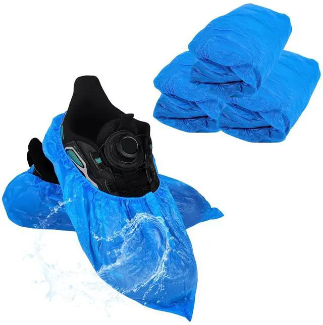 Main image of 30 Pcs (15 Pairs) Shoe Covers Disposable, Large Blue Thickening Waterproof Shoe Covers CPE Shoe Covers Disposable Shoe Covers for Indoors, Fits Up to US Men's 11 & US Women's 13
