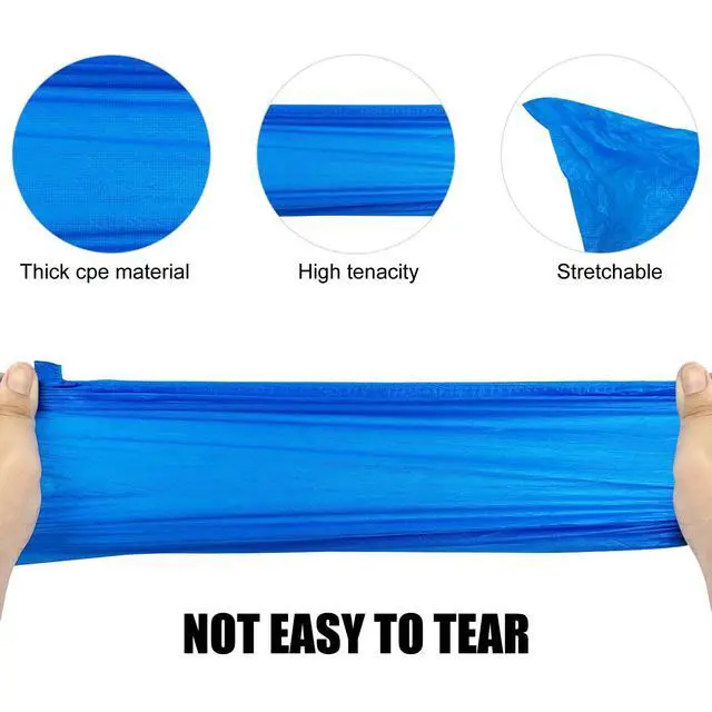 Alt view image 6 of 7 - 30 Pcs (15 Pairs) Shoe Covers Disposable, Large Blue Thickening Waterproof Shoe Covers CPE Shoe Covers Disposable Shoe Covers for Indoors, Fits Up to US Men's 11 & US Women's 13