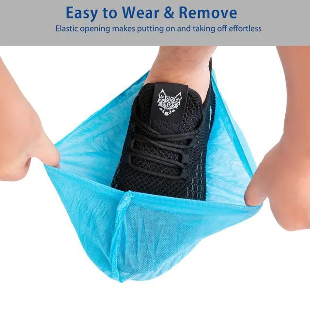 Alt view image 6 of 7 - Disposable Shoe Covers, 70 Pack XL Non-Woven Booties, Breathable & Stretchable, Fits Most Shoes, Floor & Carpet Protector for Guests, Real Estate Showings, Contractors, Cleaning