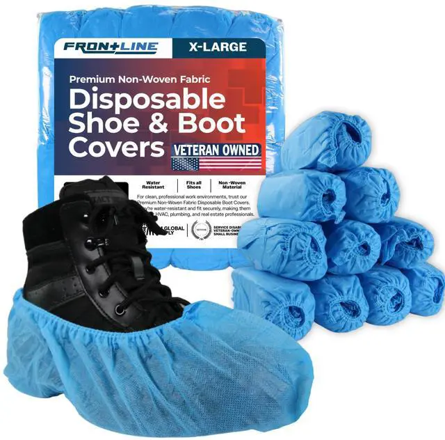 Main image of Disposable Shoe Covers for Indoors 100 Pack | Non-Woven, Water-Resistant Booties for Professionals | Durable, Shoe Protectors for Home, Office, and Job Sites by