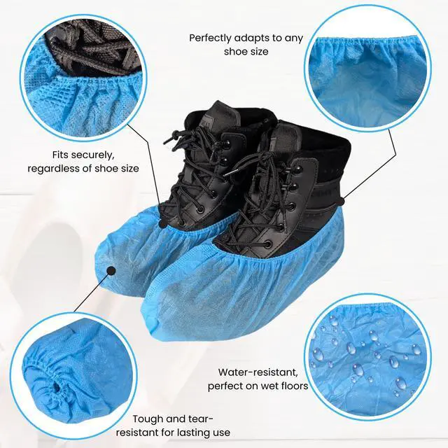 Alt view image 3 of 7 - Disposable Shoe Covers for Indoors 100 Pack | Non-Woven, Water-Resistant Booties for Professionals | Durable, Shoe Protectors for Home, Office, and Job Sites by