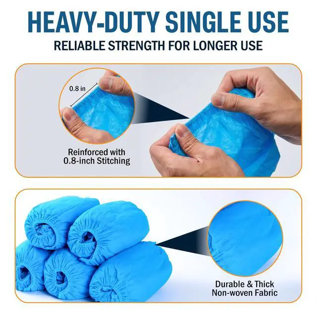 Alt view image 3 of 7 - Heavy Duty Shoe Coverings Disposable & Reusable, 100 Pack (50 Pairs)