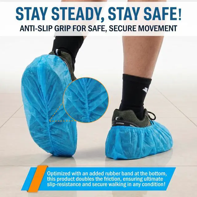 Alt view image 5 of 7 - Heavy Duty Shoe Coverings Disposable & Reusable, 100 Pack (50 Pairs)