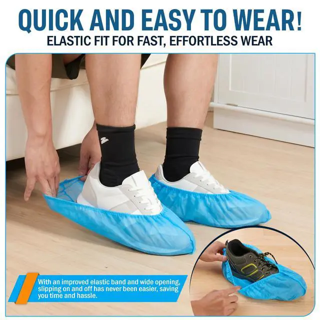 Alt view image 7 of 7 - Heavy Duty Shoe Coverings Disposable & Reusable, 100 Pack (50 Pairs)