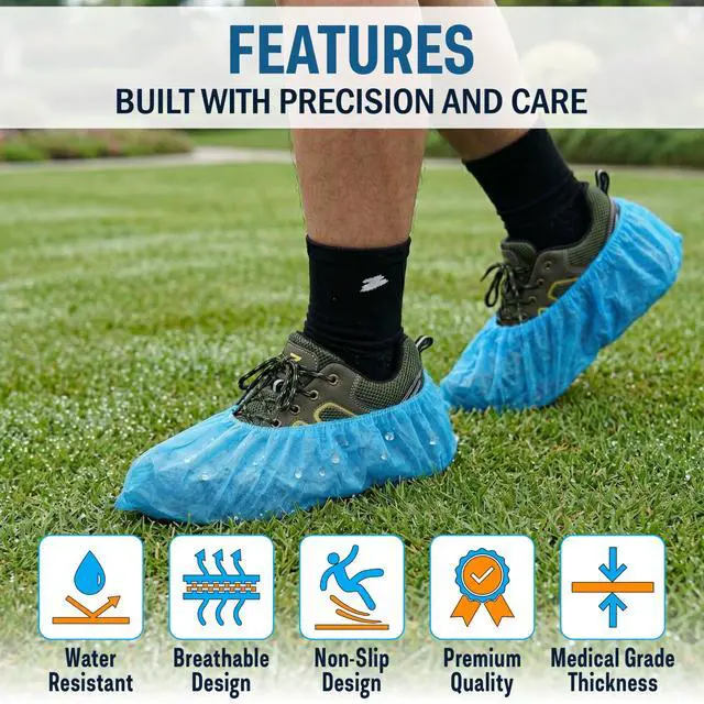 Alt view image 6 of 7 - Heavy Duty Shoe Coverings Disposable & Reusable, 100 Pack (50 Pairs)
