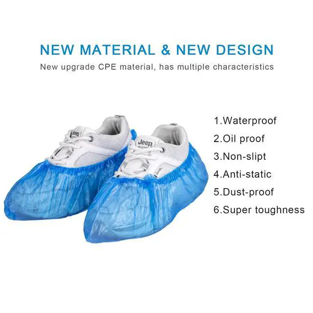 Alt view image 3 of 7 - Disposable Shoe Covers, 50 PCS (25 Pairs) Green Convenience Boot Cover, Waterproof, Non slip, Dust proof, Protect Your Shoes, Floor, Carpet, One Size Fit Most