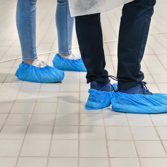 Alt view image 5 of 7 - Shoe Covers Disposable Non Slip 100 Pack Booties for Shoes Covers Shoe Cover Shoe Covers Reusable for Indoors Outdoors Fits Most Shoes 50 Pairs