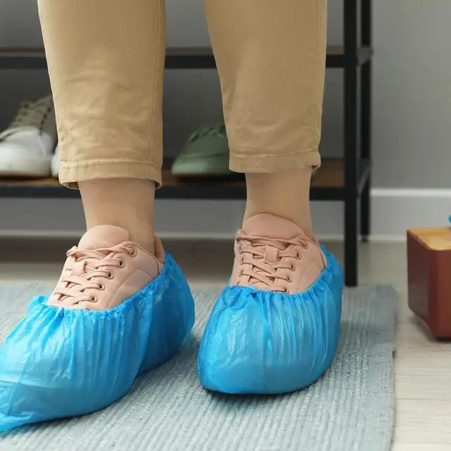 Alt view image 6 of 7 - Shoe Covers Disposable Non Slip 100 Pack Booties for Shoes Covers Shoe Cover Shoe Covers Reusable for Indoors Outdoors Fits Most Shoes 50 Pairs