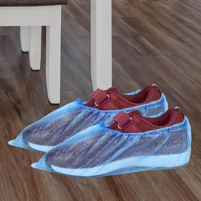 Alt view image 7 of 7 - Disposable Shoe Covers Non-Slip, 30 Pack(15 Pairs) Waterproof Overshoes, Anti Slip Shoe Protectors for Indoors, One Size Fit Most Shoes (30)